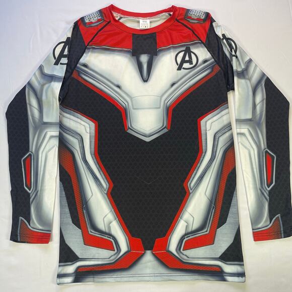Mens Captain America End Game Print Compression Long Sleeve T-Shirt size XXL - Picture 2 of 7